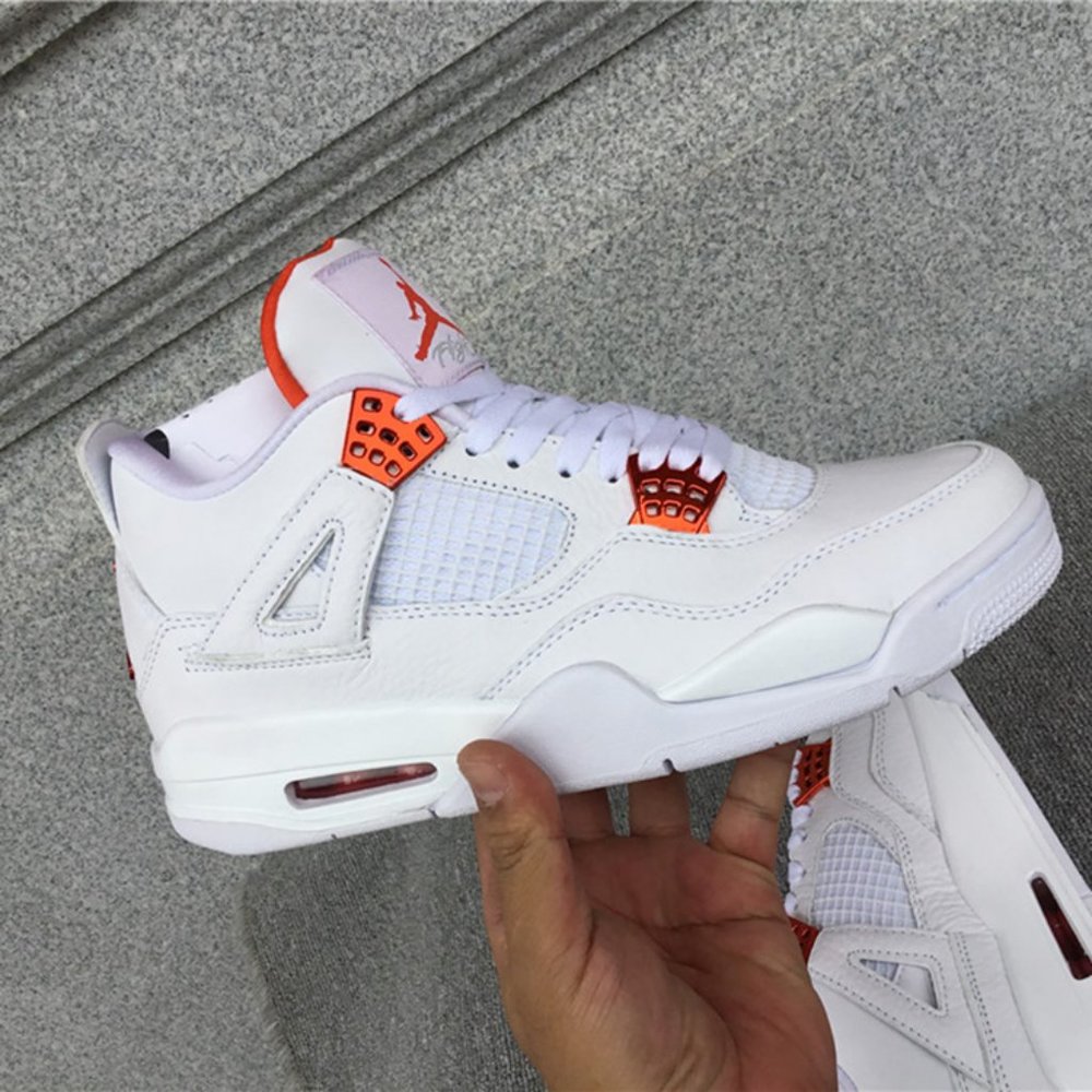 Air Jordan 4 Orange Metallic Sneakers